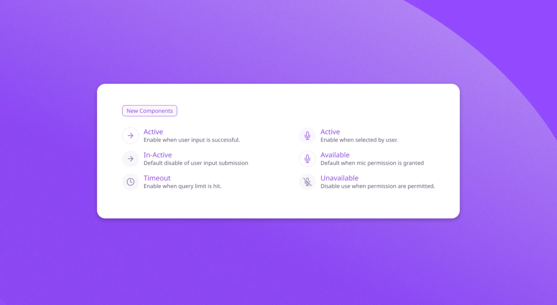 New components and their states