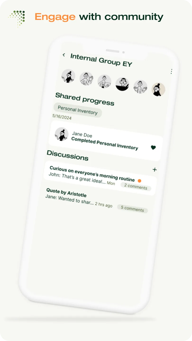 Showcasing the community feature in the app