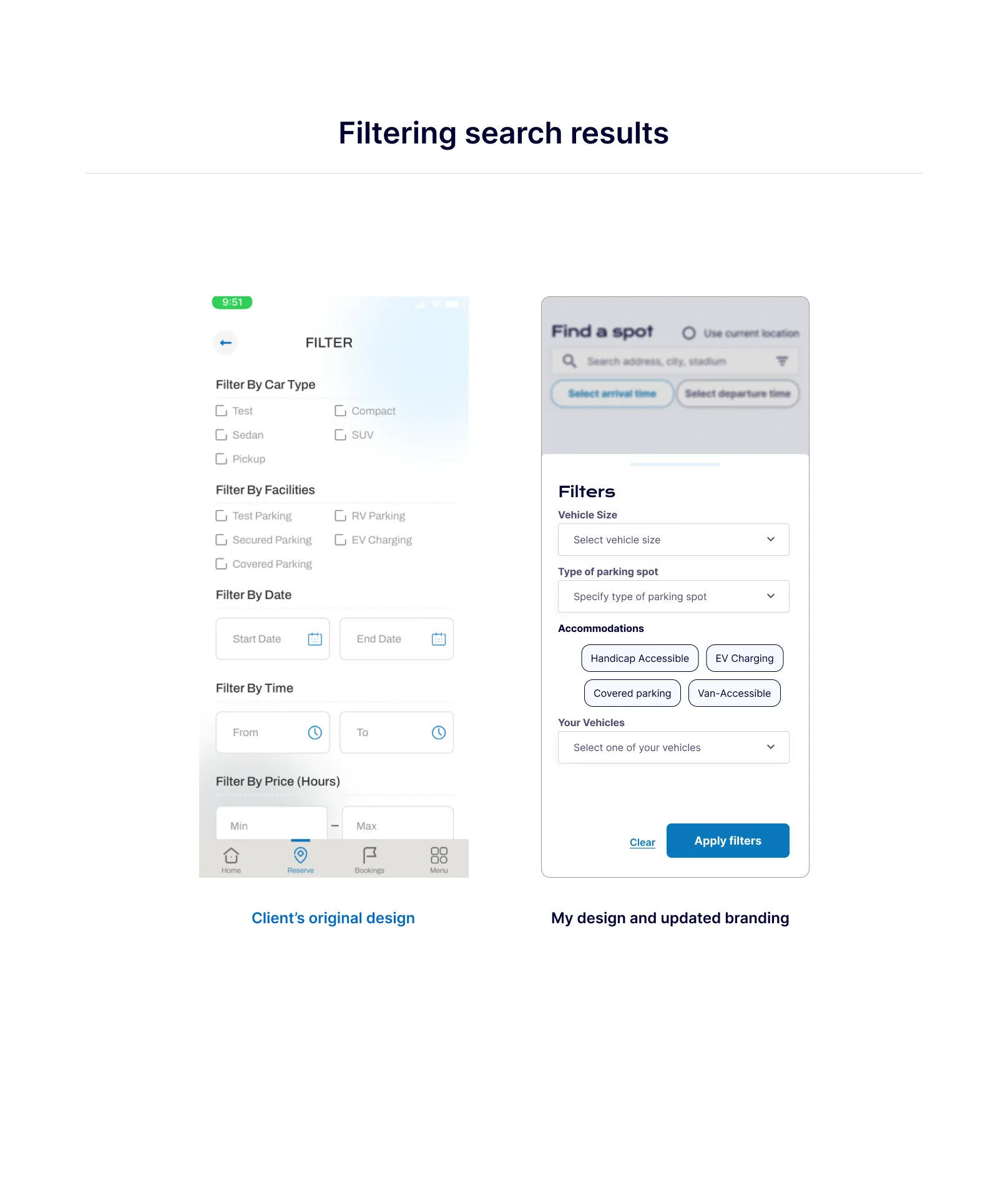 Filtering search results redesign