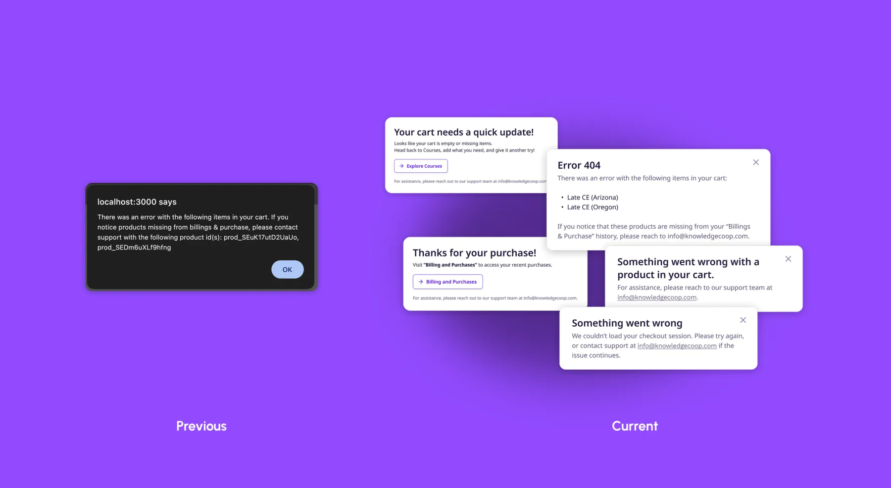 Error messages for end-users and developers