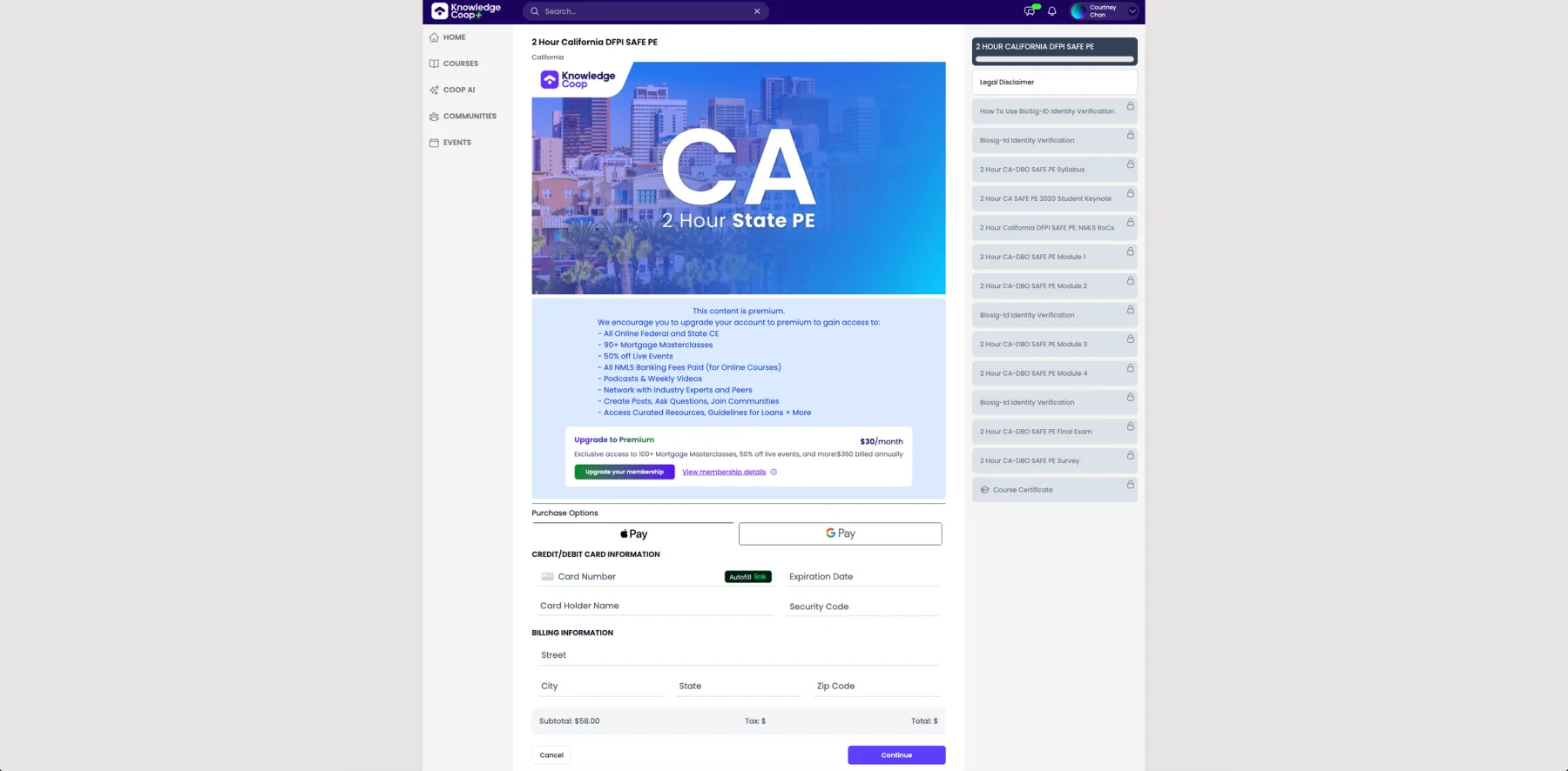 Screenshot of the original one-purchase-at-a-time experience