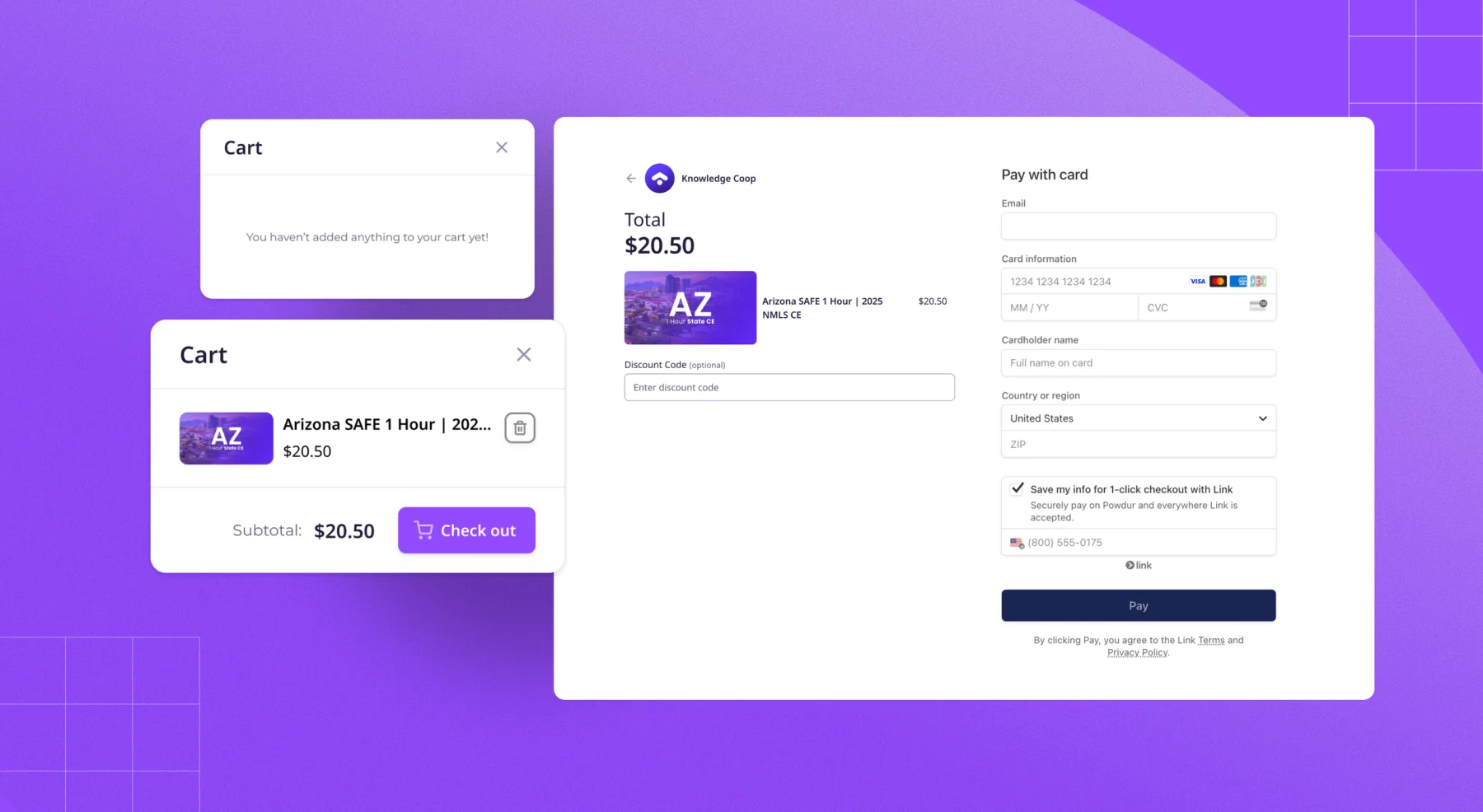 Shopping cart powered by Stripe