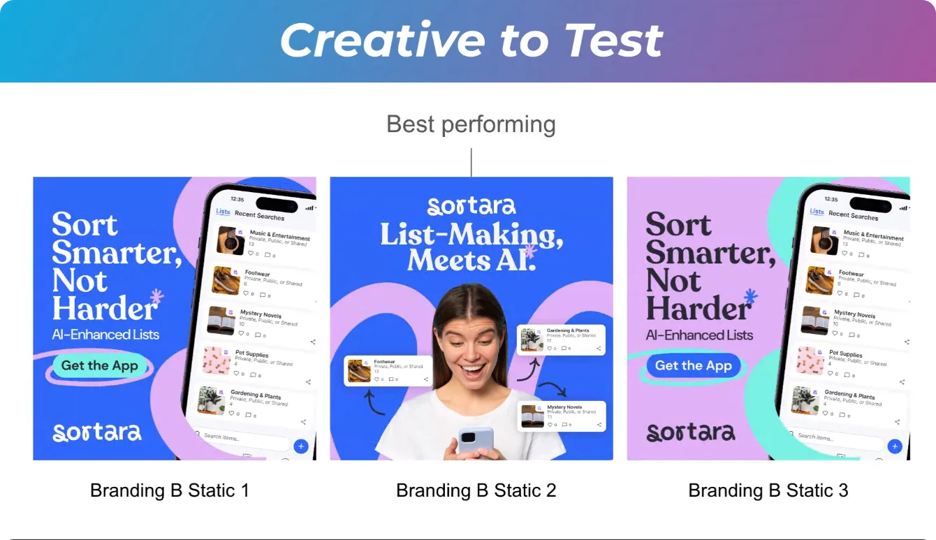 creative to test - brand 1 experiments with light blue and pink colors in the branding